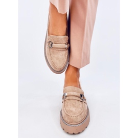 Mokasyny zamszowe wysoka podeszwa Sheady Khaki beżowy 1