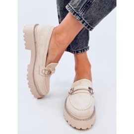 Mokasyny zamszowe wysoka podeszwa Sheady Beige beżowy 1