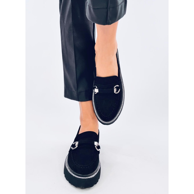 Mokasyny zamszowe wysoka podeszwa Sheady Black czarne 1