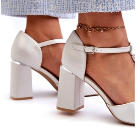 Vinceza Sandały Na Obcasie Z Cyrkoniami Srebrne srebrny 2