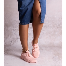 Różowe materiałowe sneakersy Madi 1
