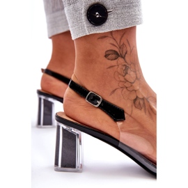 Sandały Transparentne Na Obcasie z ozdobami S.Barski MR1037-43 czarne 3