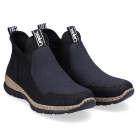 Komfortowe botki damskie wsuwane czarne Rieker N3275-00 13