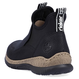 Komfortowe botki damskie wsuwane czarne Rieker N3275-00 10