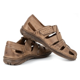 Olivier Sandały Męskie 467 Brąz brązowe 2