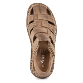 Olivier Sandały Męskie 467 Brąz brązowe 5