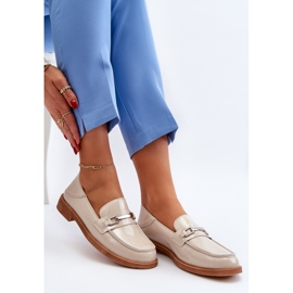 Vinceza Mokasyny Damskie Lakierowane Beżowe Nurea beżowy 1