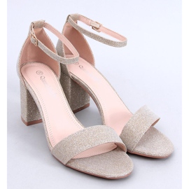 Sandałki na obcasie opalizujące Yanas Gold złoty 1