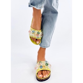 Klapki korkowe z kamieniami Maliv Green zielone 1