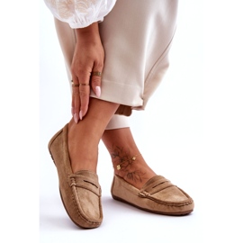 Damskie Zamszowe Mokasyny Brązowe Lenvie 4