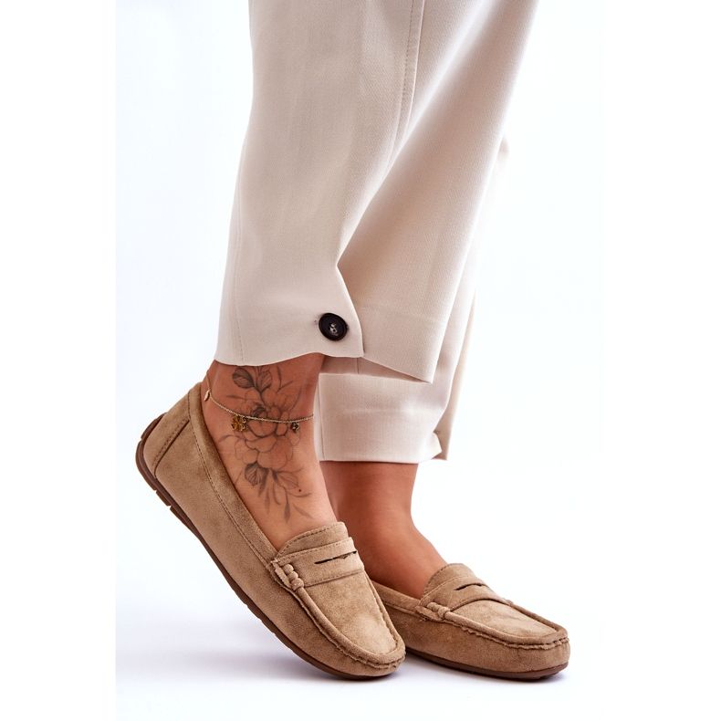 Damskie Zamszowe Mokasyny Brązowe Lenvie 1