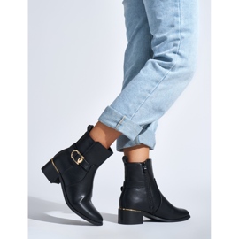Czarne eleganckie botki na słupku 1