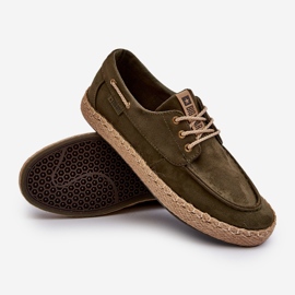 Espadryle Męskie Sznurowane Big Star NN174055 Khaki zielone 1
