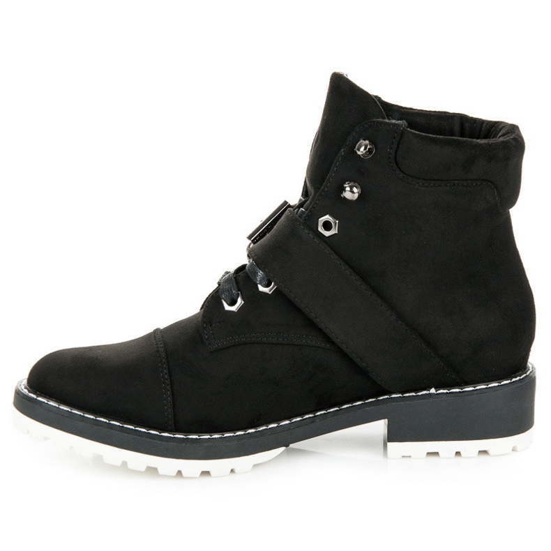 Vices New Collection Zamszowe traperki czarne 2