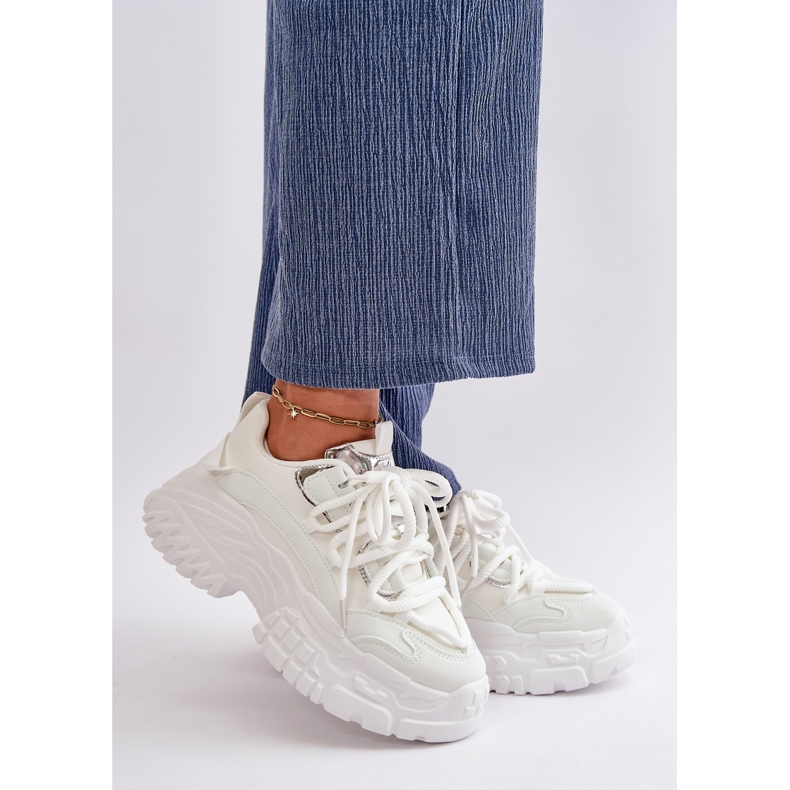 Sneakersy Damskie Na Masywnej Podeszwie Białe Nevela 1