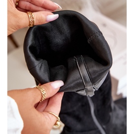 Eko Zamszowe Kozaki Damskie Przed Kolano Na Zamek Czarne Elitara 1