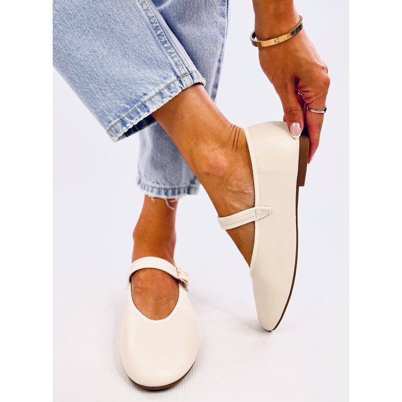 Baleriny z paseczkiem Rotaro Khaki beżowy 1