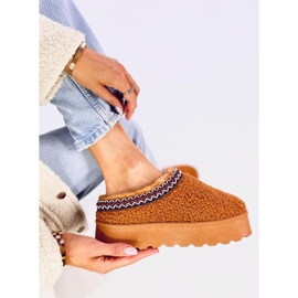 Śniegowce krótkie z barankiem Lamb Camel brązowe 1