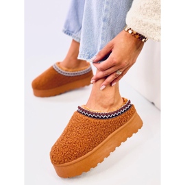 Śniegowce krótkie z barankiem Lamb Camel brązowe 2