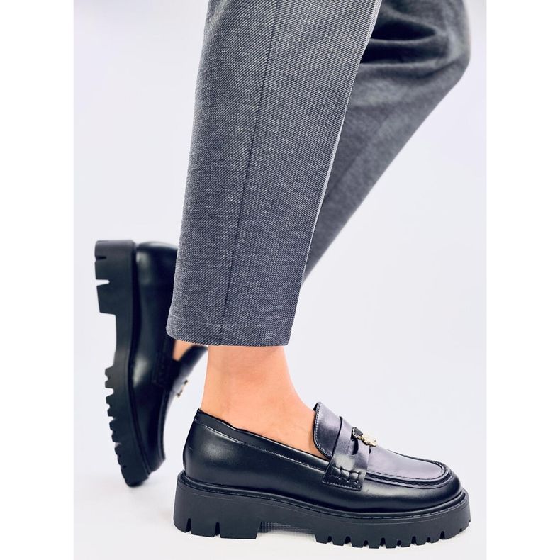 Mokasyny na platformie Rimet Black czarne 2