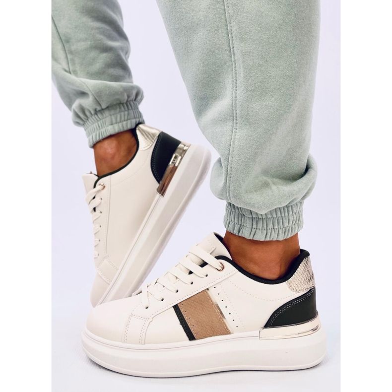 Sneakersy na platformie Holms beżowy 1