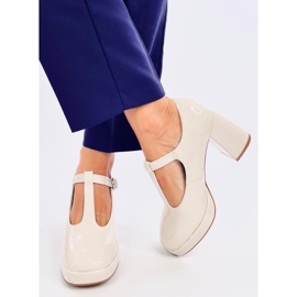 Czółenka na platformie Moreton Beige beżowy 1