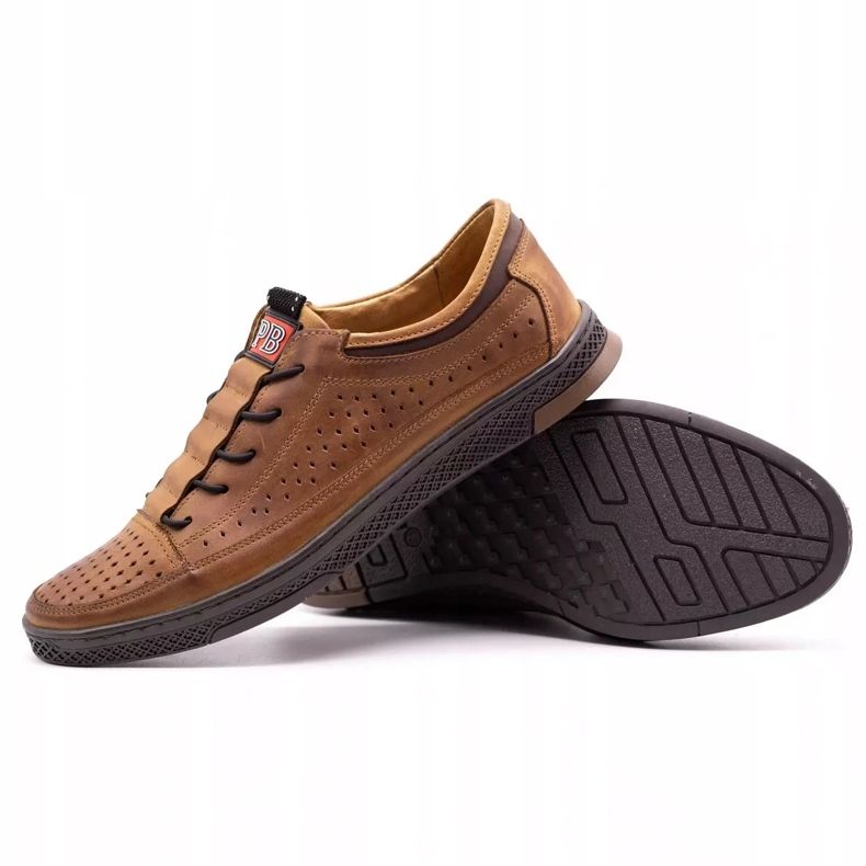 Polbut Buty męskie skórzane K22P camel brązowe 1