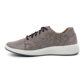 WASAK Półbuty damskie sneakersy skórzane 0602W szare kwiaty 3