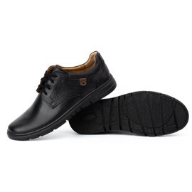 Kampol Buty męskie skórzane tęgie casual 57KAM czarne 5
