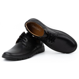 Kampol Buty męskie skórzane tęgie casual 57KAM czarne 8