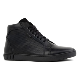 Olivier Buty męskie skórzane sztyblety sneakersy wysokie 427KNT czarne 1
