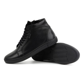 Olivier Buty męskie skórzane sztyblety sneakersy wysokie 427KNT czarne 4