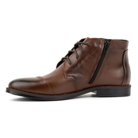 Olivier Buty męskie zimowe eleganckie trzewiki 282LU brązowe 1