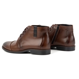 Olivier Buty męskie zimowe eleganckie trzewiki 282LU brązowe 4