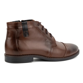 Olivier Buty męskie zimowe eleganckie trzewiki 282LU brązowe 6