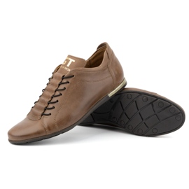 Polbut Buty sportowe męskie skórzane 2123 brązowe 3