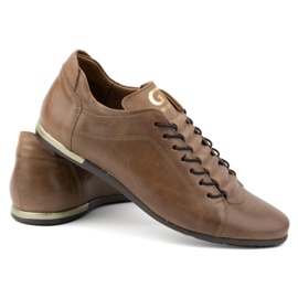 Polbut Buty sportowe męskie skórzane 2123 brązowe 4