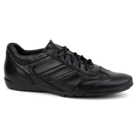 Olivier Buty męskie skórzane czarne sport style 7004DT czarne 2