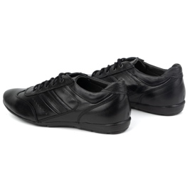 Olivier Buty męskie skórzane czarne sport style 7004DT czarne 7