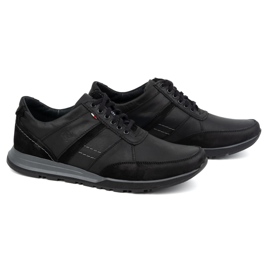 Olivier Buty męskie skórzane sznurowane Sport Style 310GT czarne 2