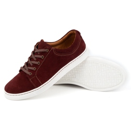 Olivier Buty Męskie skórzane casual 946MA bordowe czerwone 3
