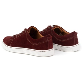 Olivier Buty Męskie skórzane casual 946MA bordowe czerwone 4