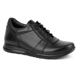 Olivier Buty męskie podwyższające sznurowane skórzane Sport Style 408KZ + 3 cm czarne 2