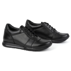 Olivier Buty męskie podwyższające sznurowane skórzane Sport Style 408KZ + 3 cm czarne 3