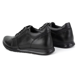 Olivier Buty męskie podwyższające sznurowane skórzane Sport Style 408KZ + 3 cm czarne 5