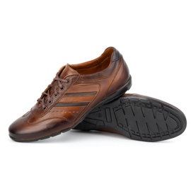 Olivier Buty męskie skórzane sport style 7004DT brązowe 4