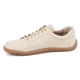 Olivier Damskie minimalistyczne buty skórzane barefoot model 1243 beżowe beżowy 4