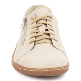 Olivier Damskie minimalistyczne buty skórzane barefoot model 1243 beżowe beżowy 5