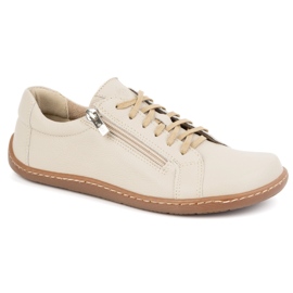 Olivier Damskie minimalistyczne buty skórzane barefoot model 1243 beżowe beżowy 6