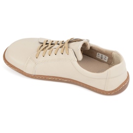 Olivier Damskie minimalistyczne buty skórzane barefoot model 1243 beżowe beżowy 8